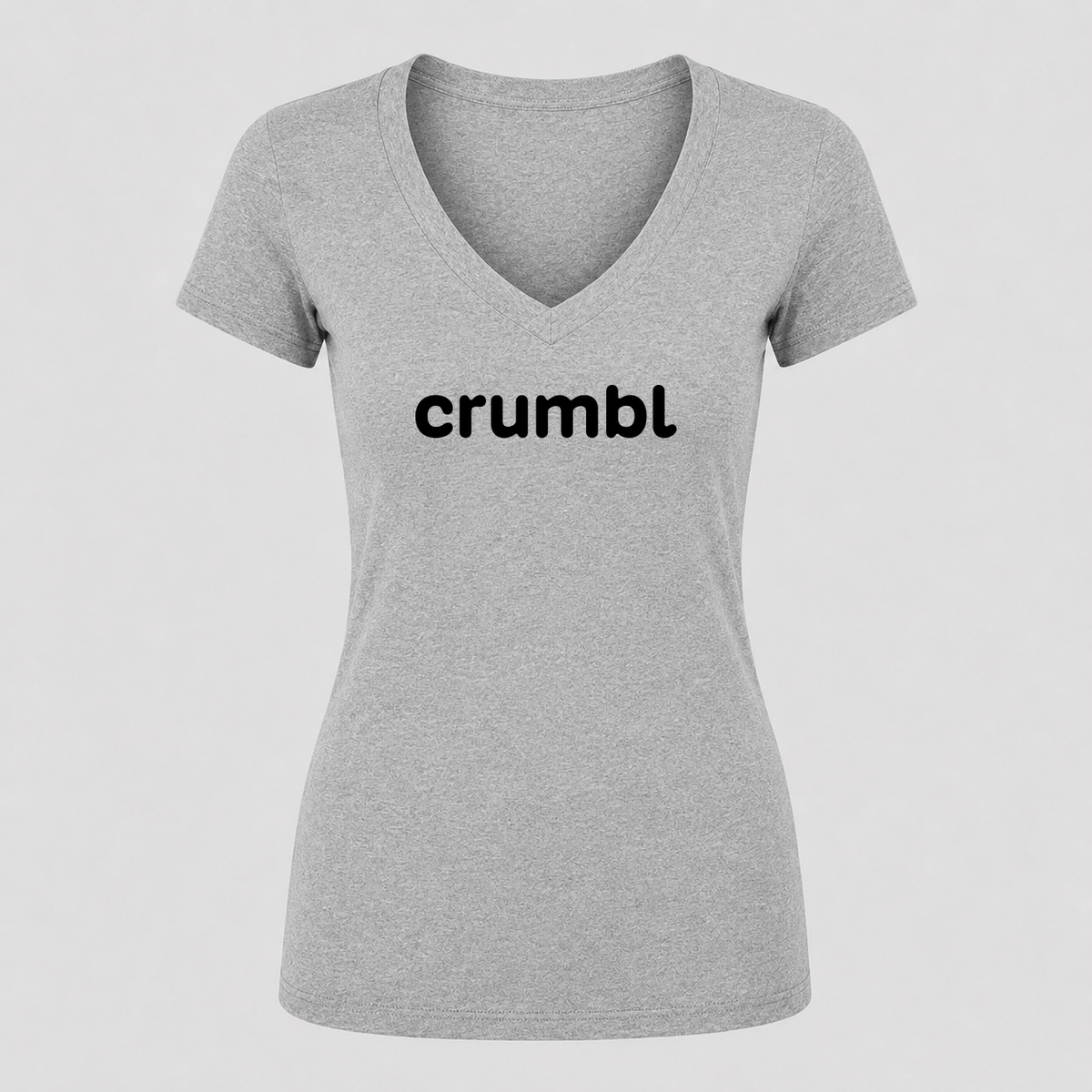 Women's Crumbl Cookies V Neck T-Shirt in gray