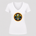 Women's Denver Nuggets V Neck T-Shirt in white