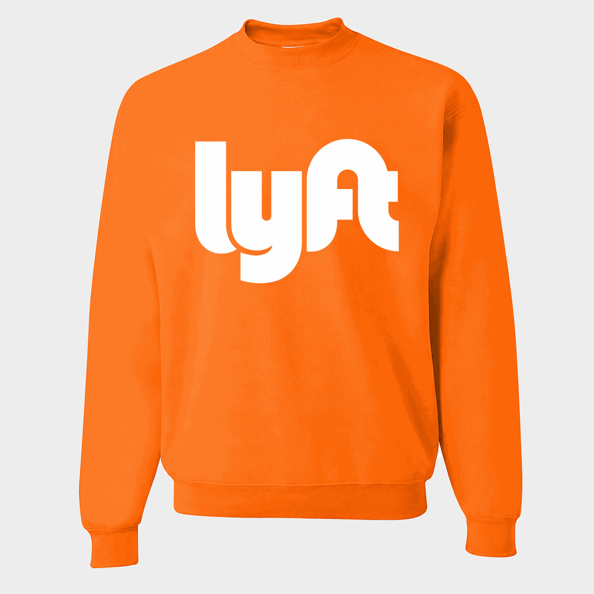 Men's Lyft White Logo Crewneck Sweatshirt - Orange