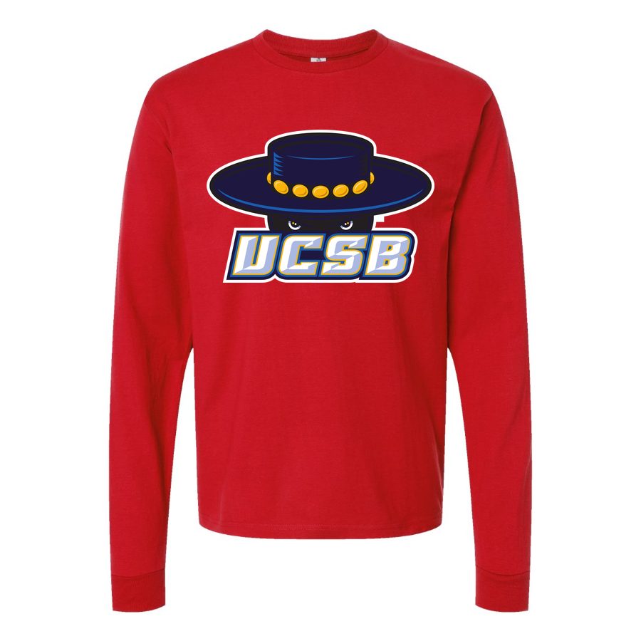 Men's UCSB Gauchos Logo Long sleeves Cotton Blend T-Shirt - Red