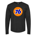 Men's 76-Logo-1536x864 Long sleeves Cotton Blend T-Shirt - Black