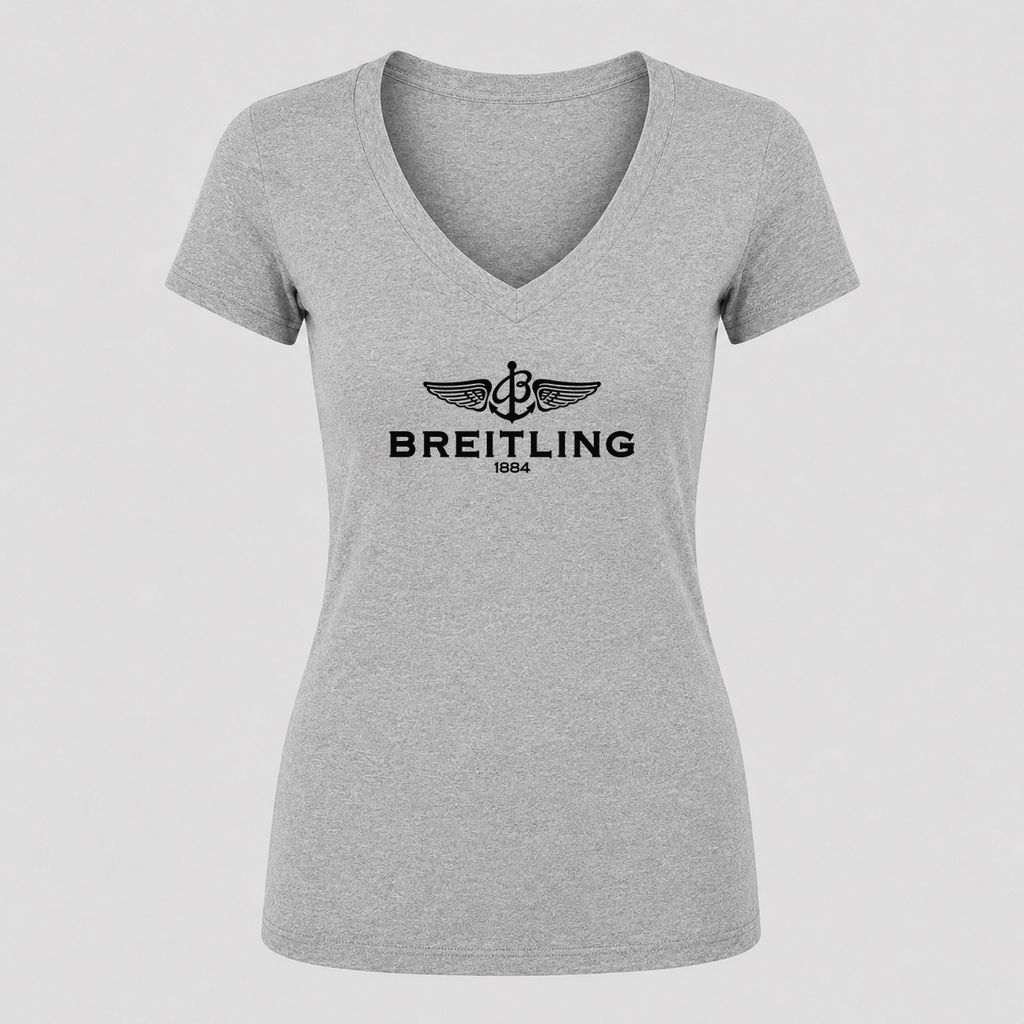 Women's Breitling V Neck T-Shirt in gray