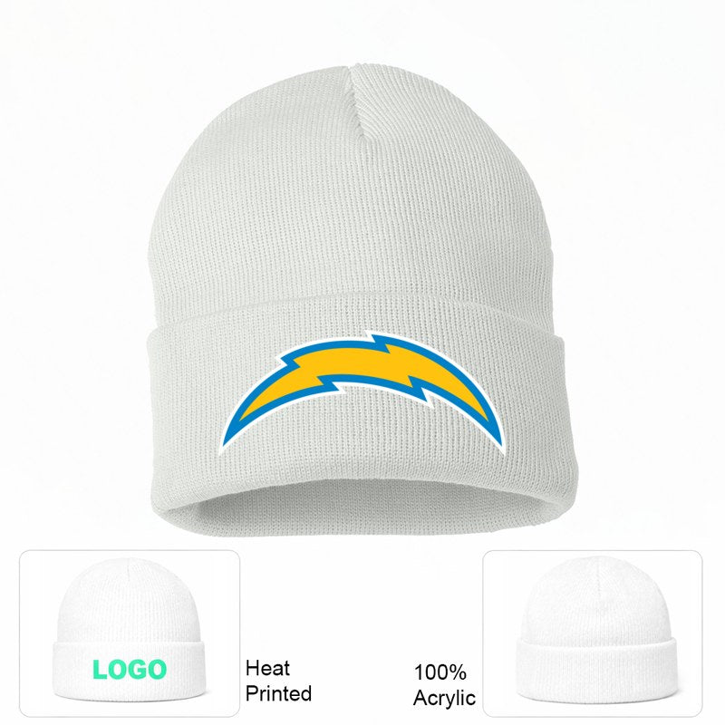 Los Angeles Chargers White Beanie Hat