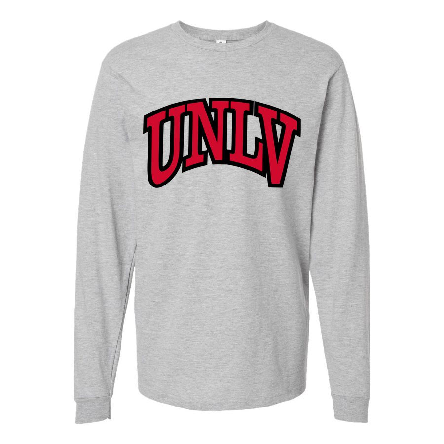 Men's UNLV Rebels Logo Long sleeves Cotton Blend T-Shirt - Gray