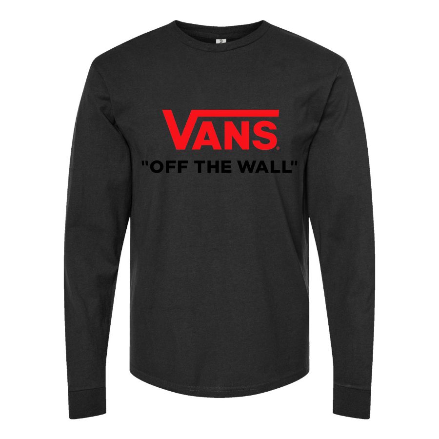 Men's Vans-logo-1024x576 Long sleeves Cotton Blend T-Shirt - Black