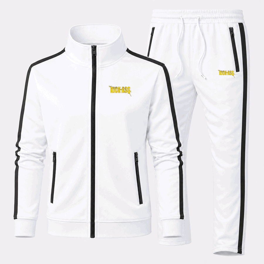 20822 3 kick ass picture tracksuit in White