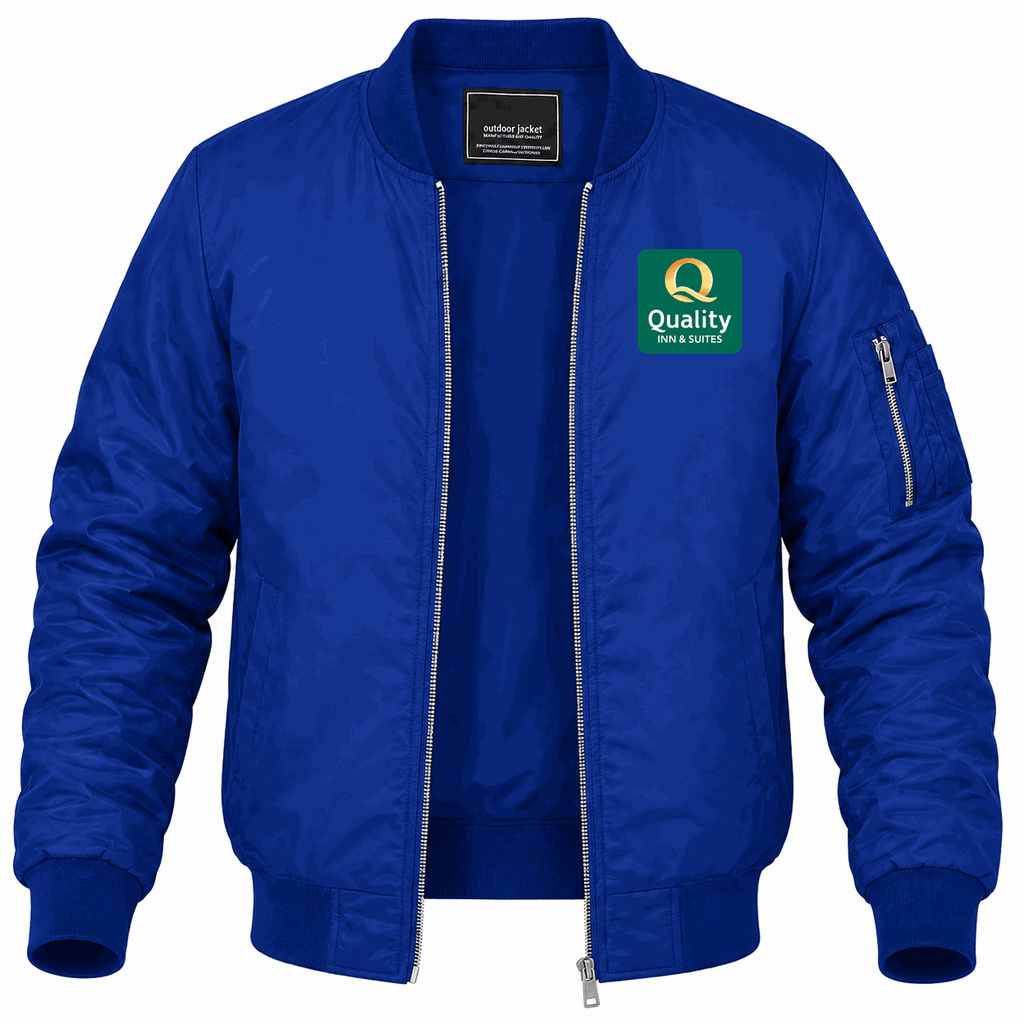 Men's Quality Inn & Suites Lightweight Bomber Jacket - Blue
