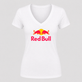Women's Red Bull V Neck T-Shirt in white