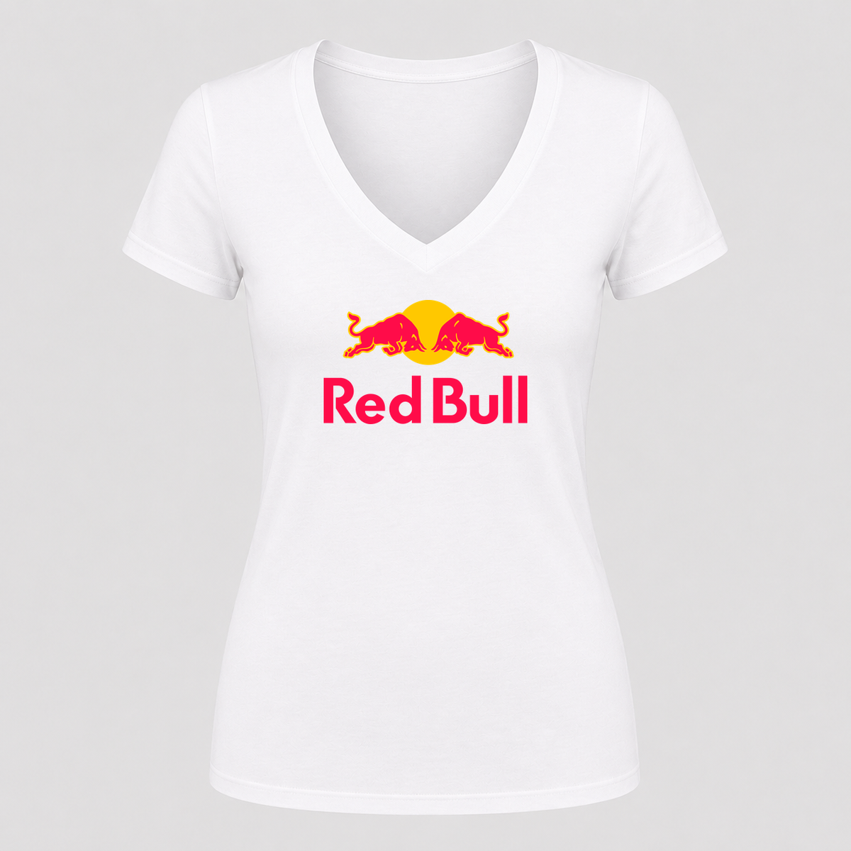Women's Red Bull V Neck T-Shirt in white
