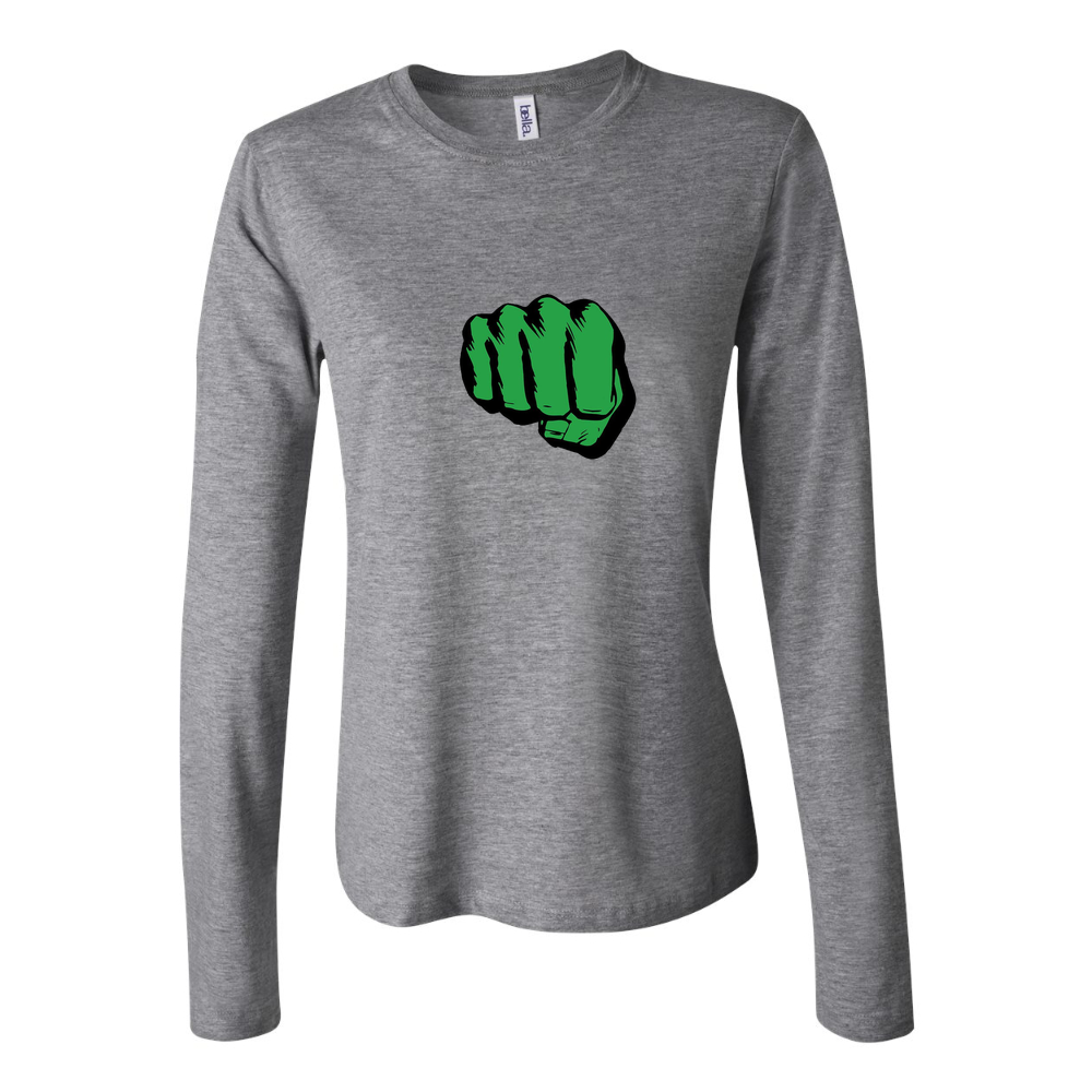 Women's Hulk Punch Long Sleeve T-Shirt - Gray
