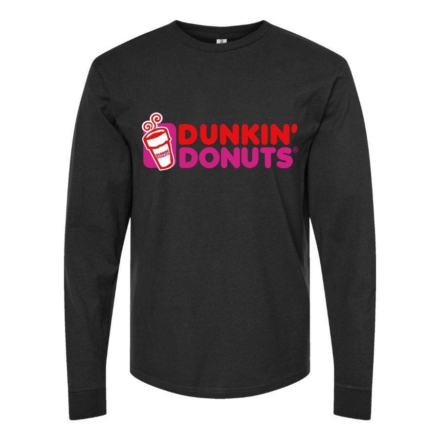 Men's Dunkin Donuts Long sleeves Cotton Blend T-Shirt - Black