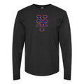 Men's New York Mets Long sleeves Cotton Blend T-Shirt - Black