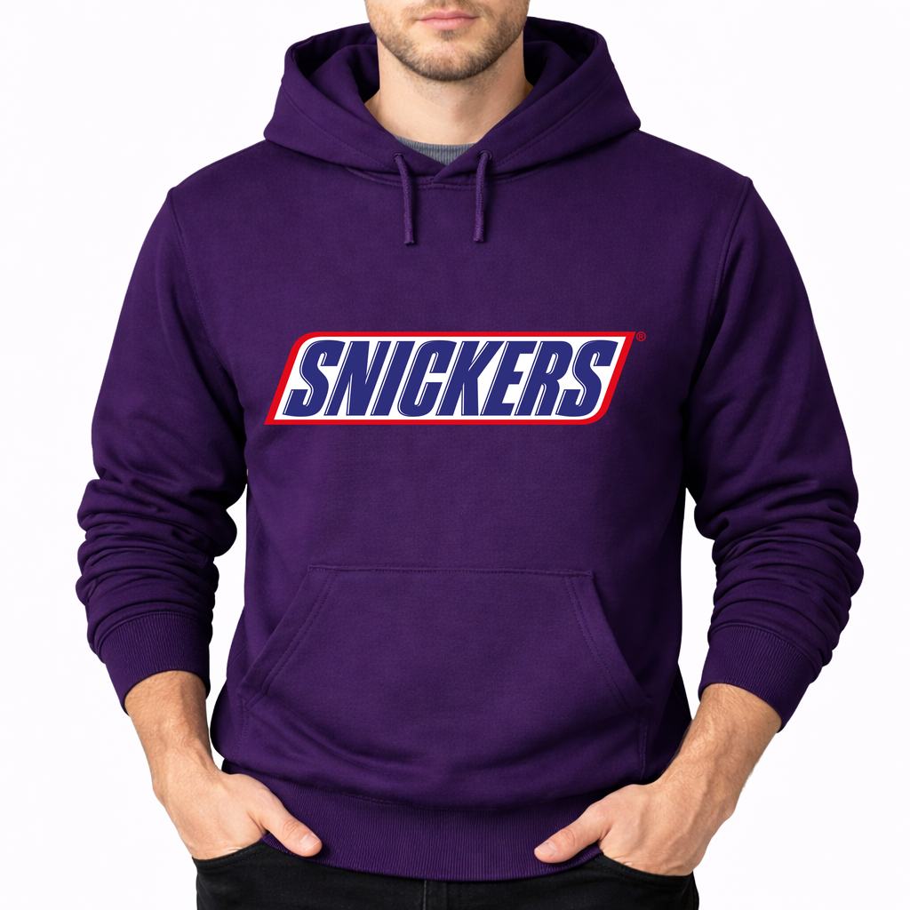 Men's Snickers Food Pullover Hoodie - Purple