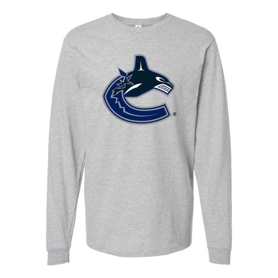 Men's Vancouver Canucks Long sleeves Cotton Blend T-Shirt - Gray
