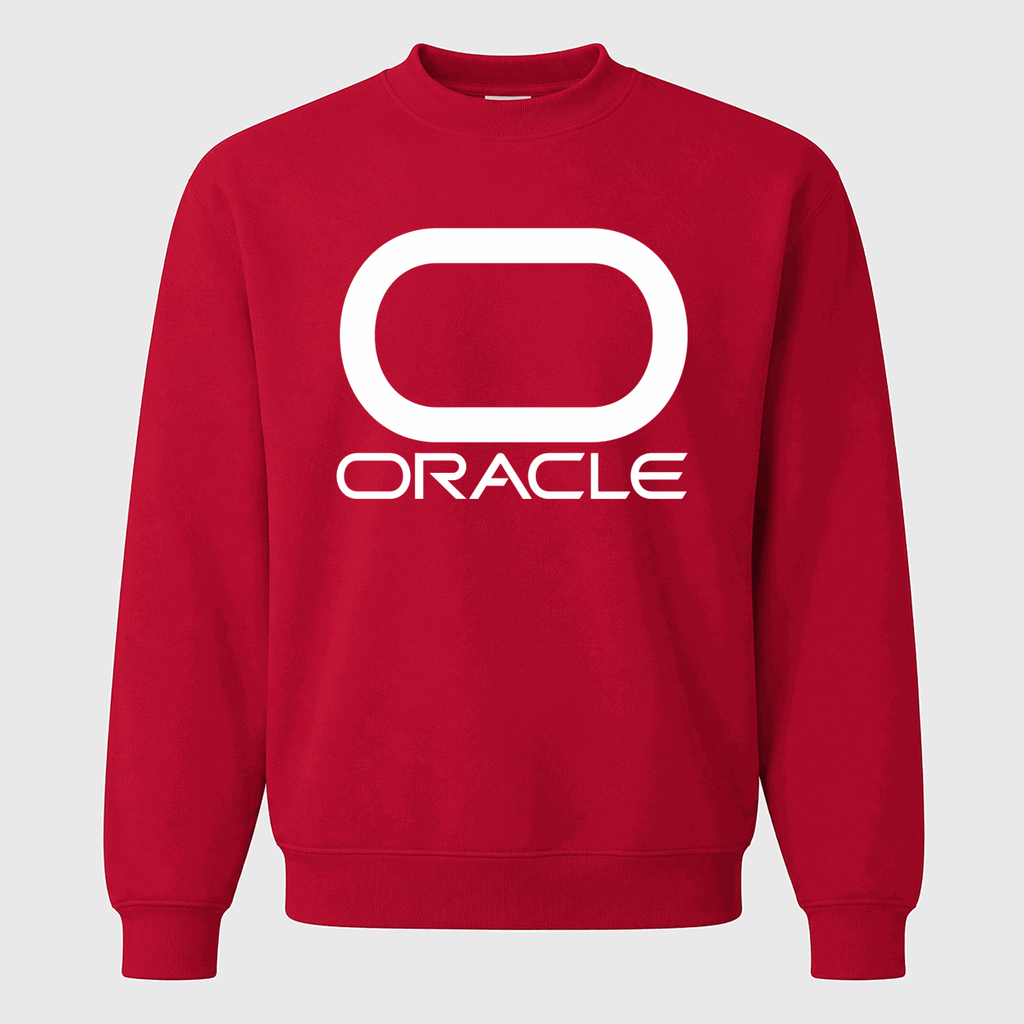 Men's Oracle White Logo Crewneck Sweatshirt - Red