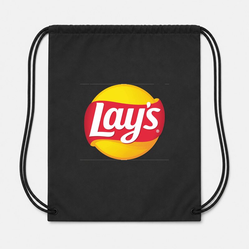 Lays Food Drawstring Bag - Black
