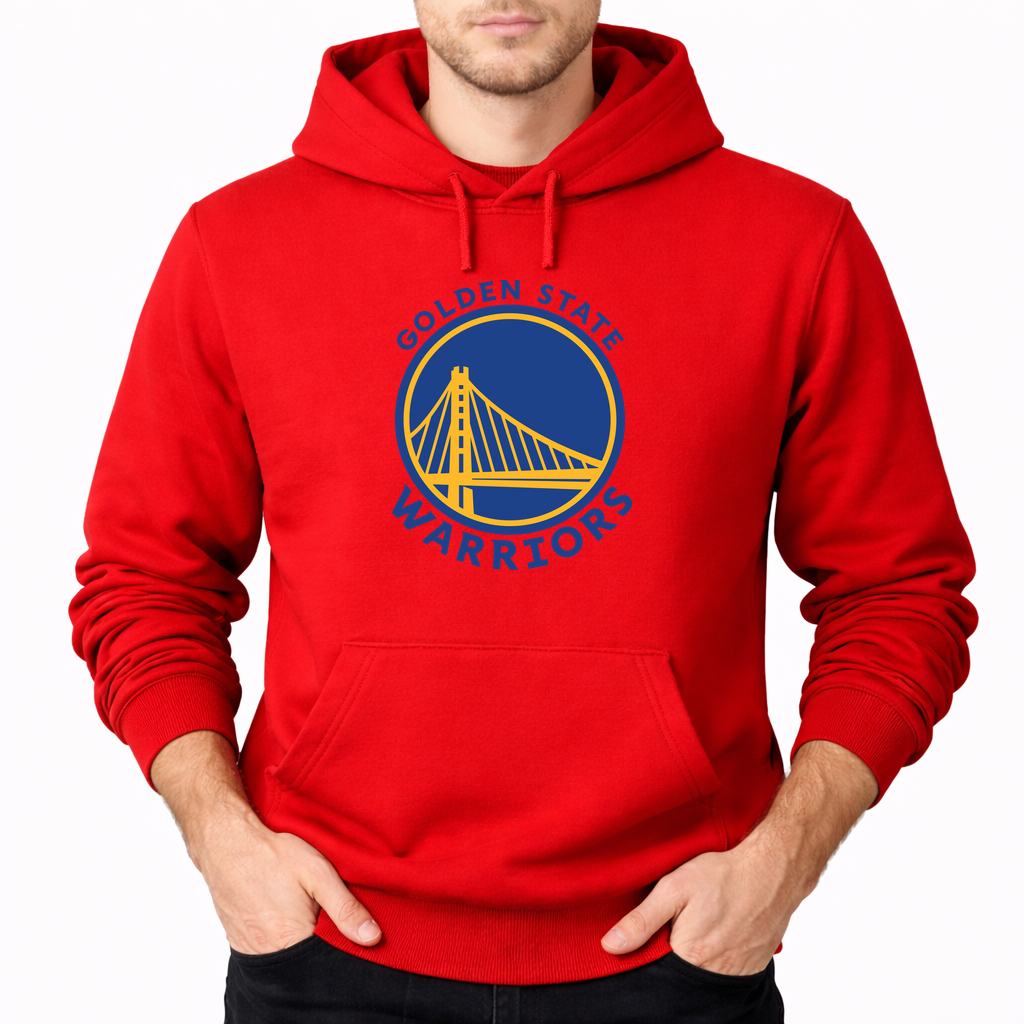 Men's Golden State Warriors Blue Pullover Hoodie - Red