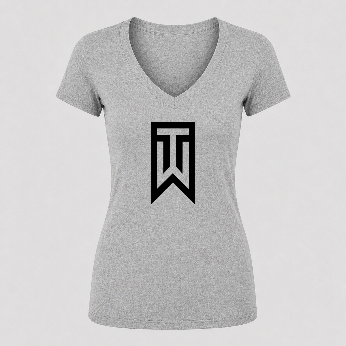 Women's Tiger Woods V Neck T-Shirt in gray