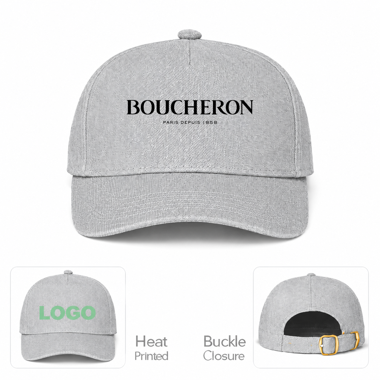 Boucheron Gray Dad Baseball Cap Hat