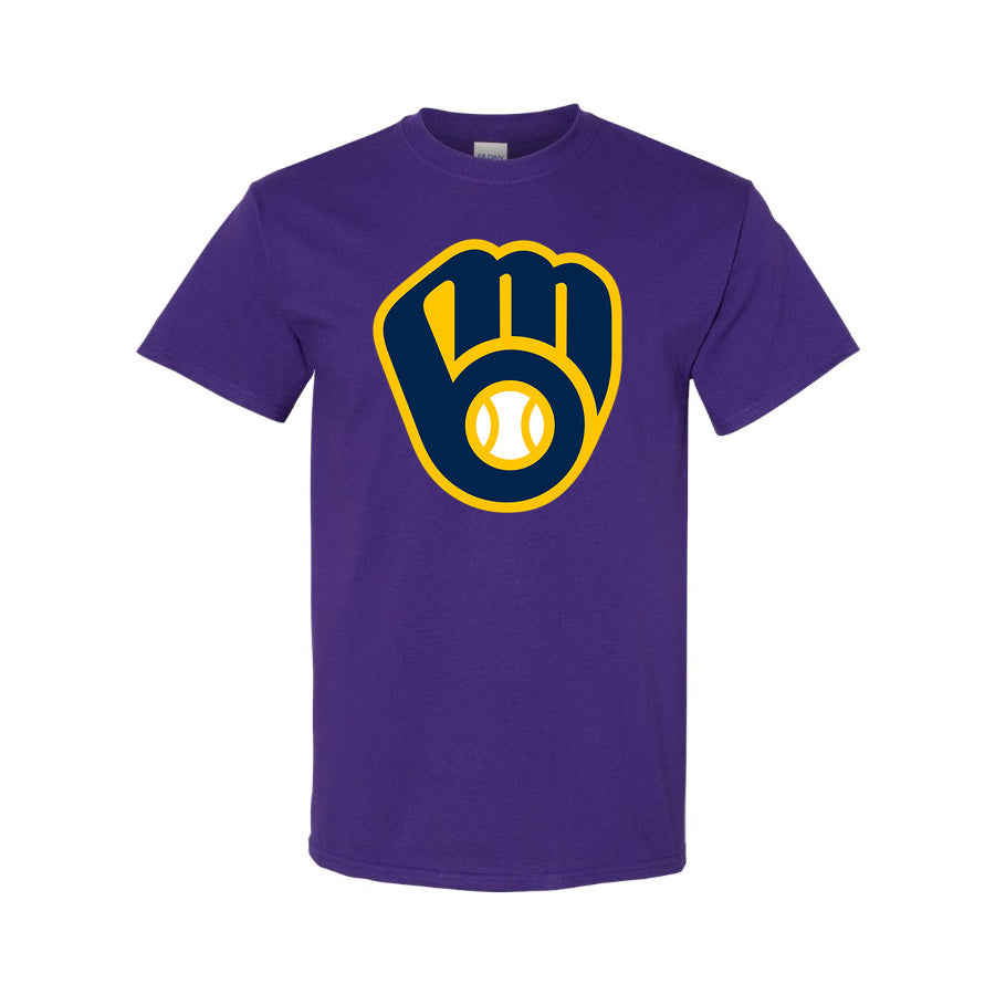 Men's Milwaukee Brewers Cotton T-Shirt - Purple
