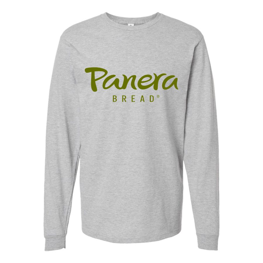 Men's Panera-Bread-logo Long sleeves Cotton Blend T-Shirt - Gray