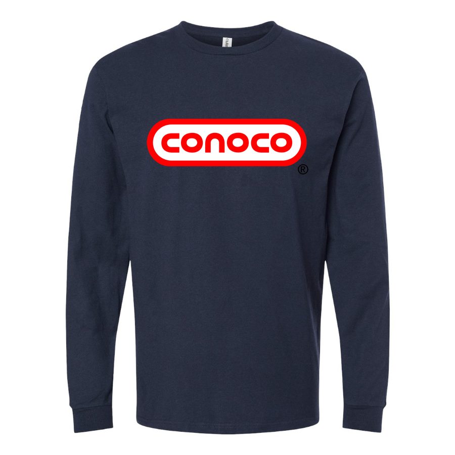 Men's Conoco-Logo Long sleeves Cotton Blend T-Shirt - Navy