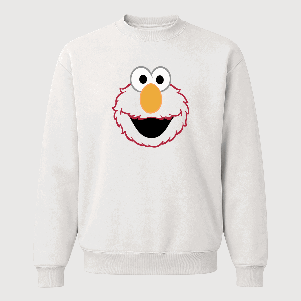 Men's Elmo Face Crewneck Sweatshirt - White