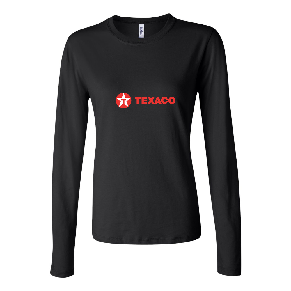 Women's Texaco Logo 1536x864 Long Sleeve T-Shirt - Black