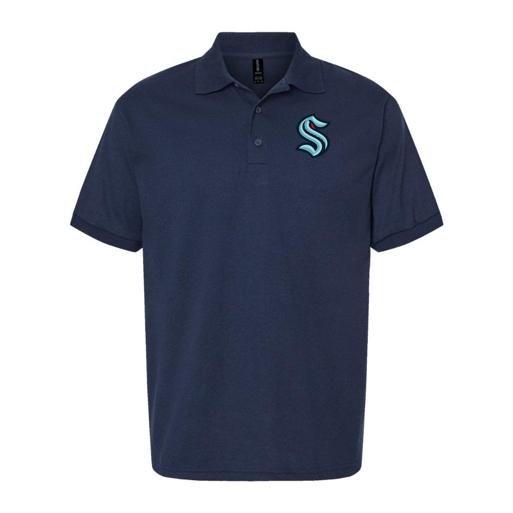 Men's Seattle Kraken Dry Blend Polo - Navy