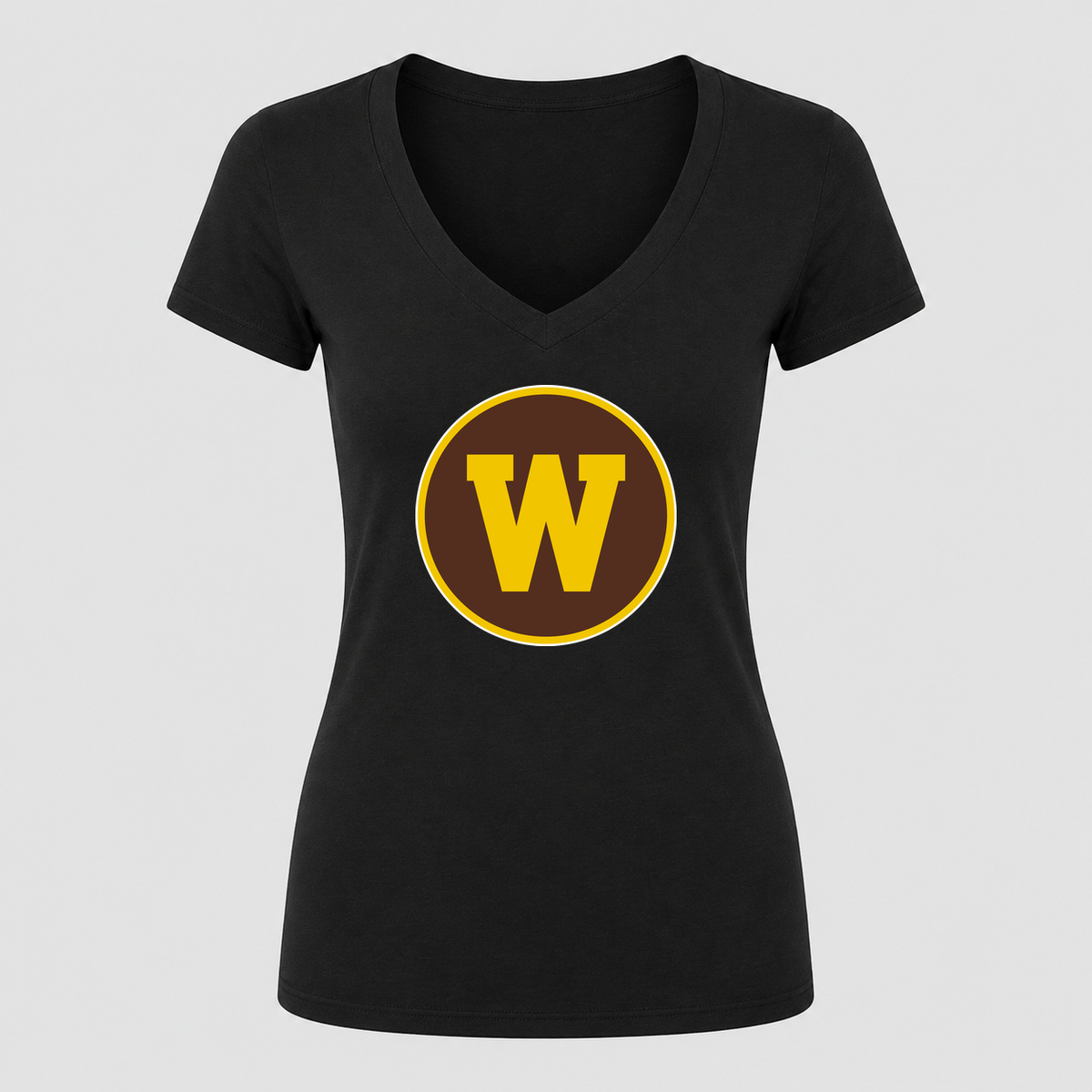 Women's Western Michigan Broncos V Neck T-Shirt in black