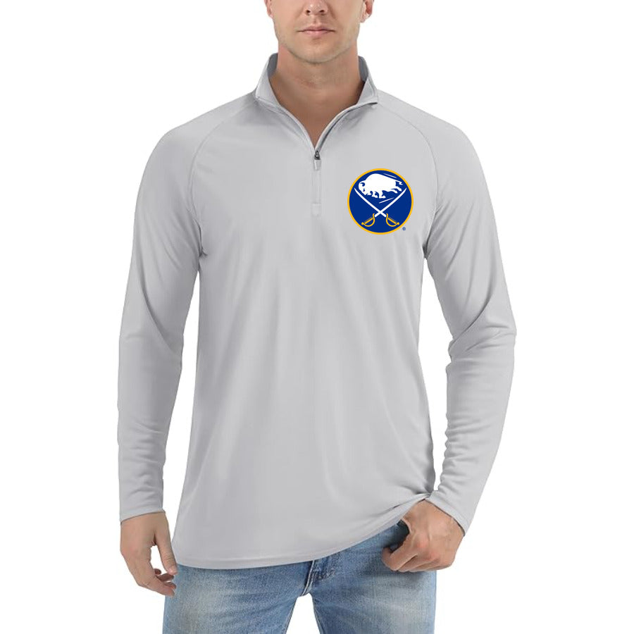 Buffalo Sabres quarter-zip athletic shirt in Light Gray
