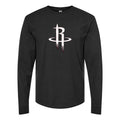 Men's army greeoustonrocksn Long sleeves Cotton Blend T-Shirt - Black