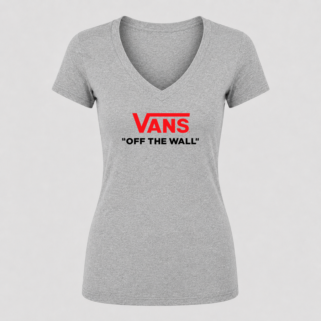 Women's Vans V Neck T-Shirt in gray