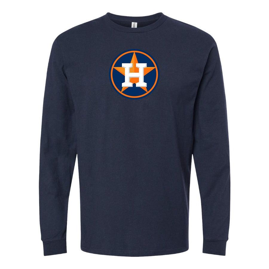 Men's Houston Astros Long sleeves Cotton Blend T-Shirt - Navy