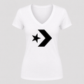 Women's Converse V Neck T-Shirt in white