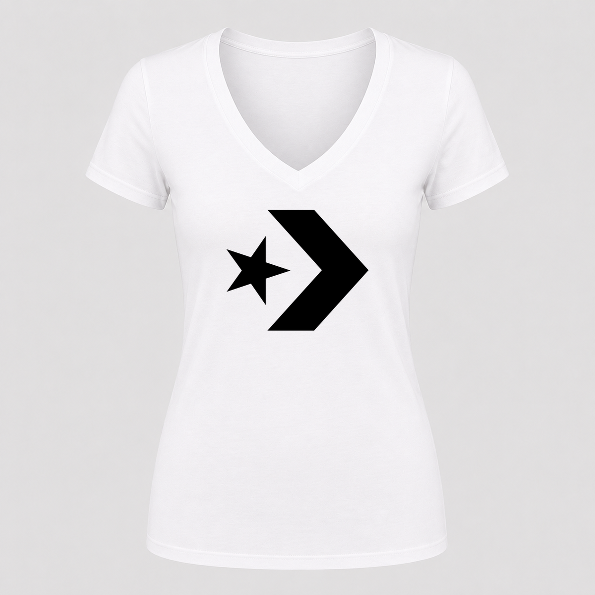 Women's Converse V Neck T-Shirt in white