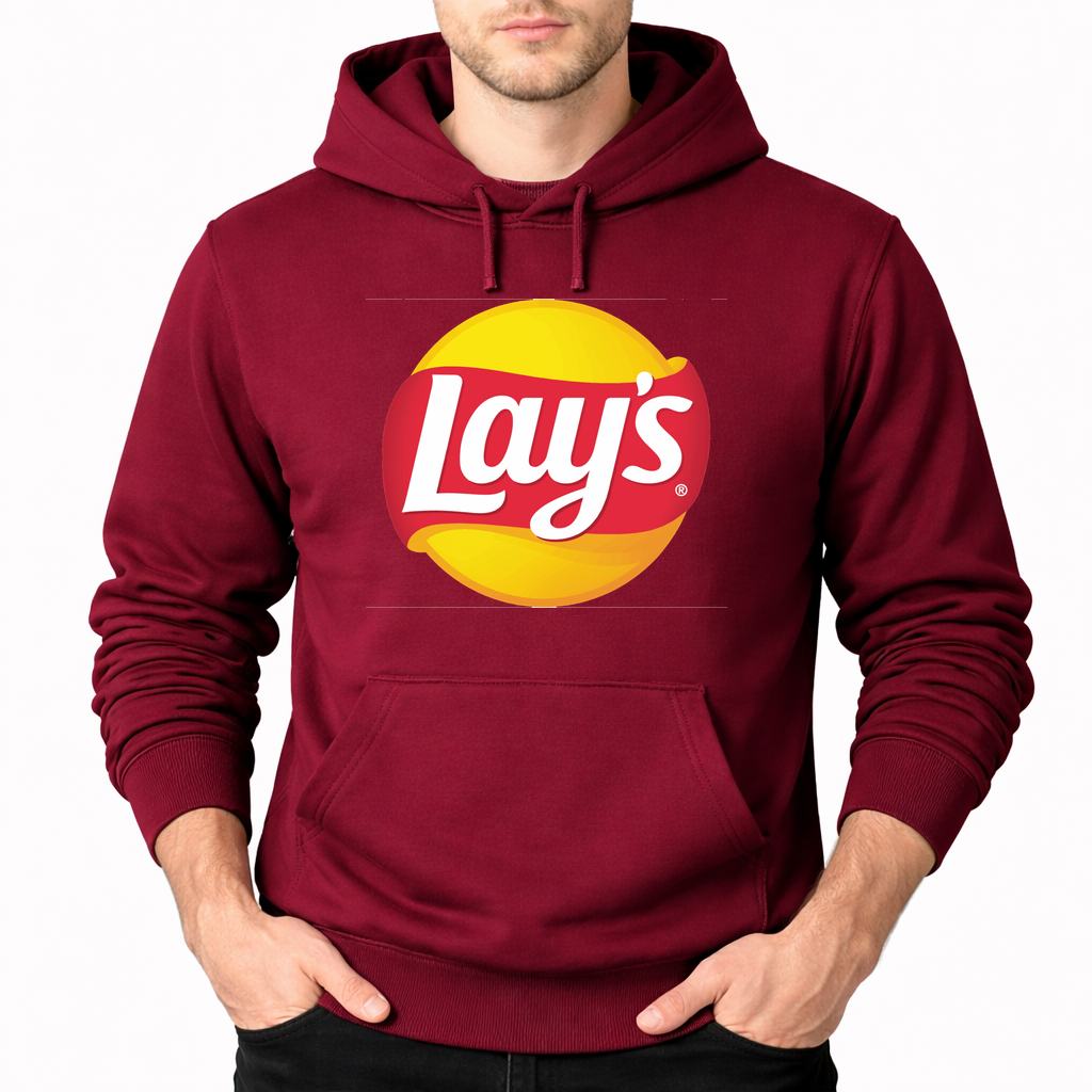 Men's Lays Food Pullover Hoodie - Burgundy