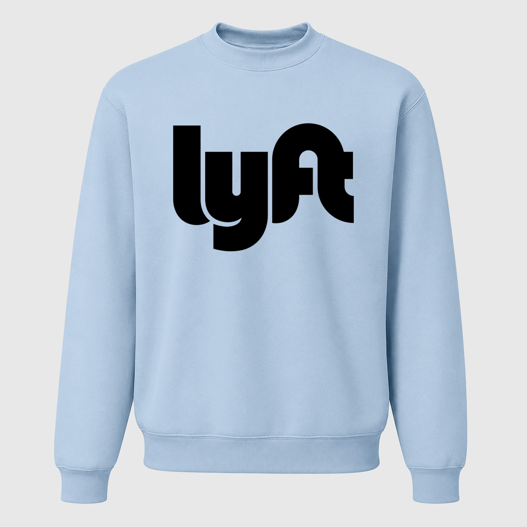 Men's Lyft Black Logo Crewneck Sweatshirt - Sky Blue