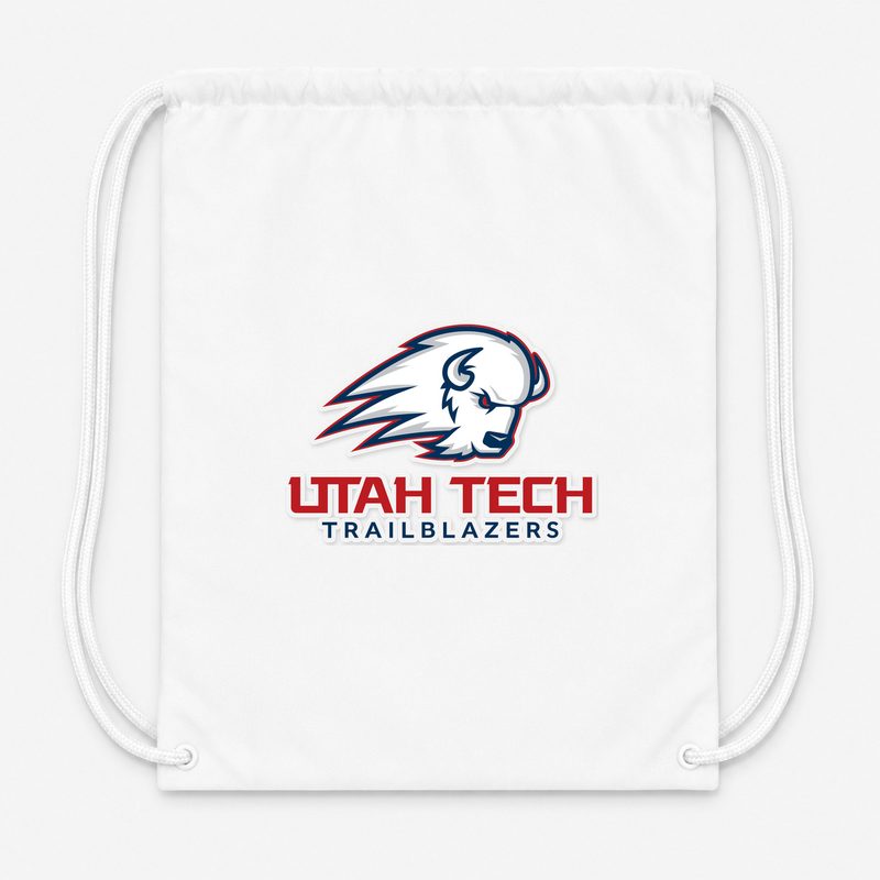 Utah Tech Trailblazers Drawstring Bag - White