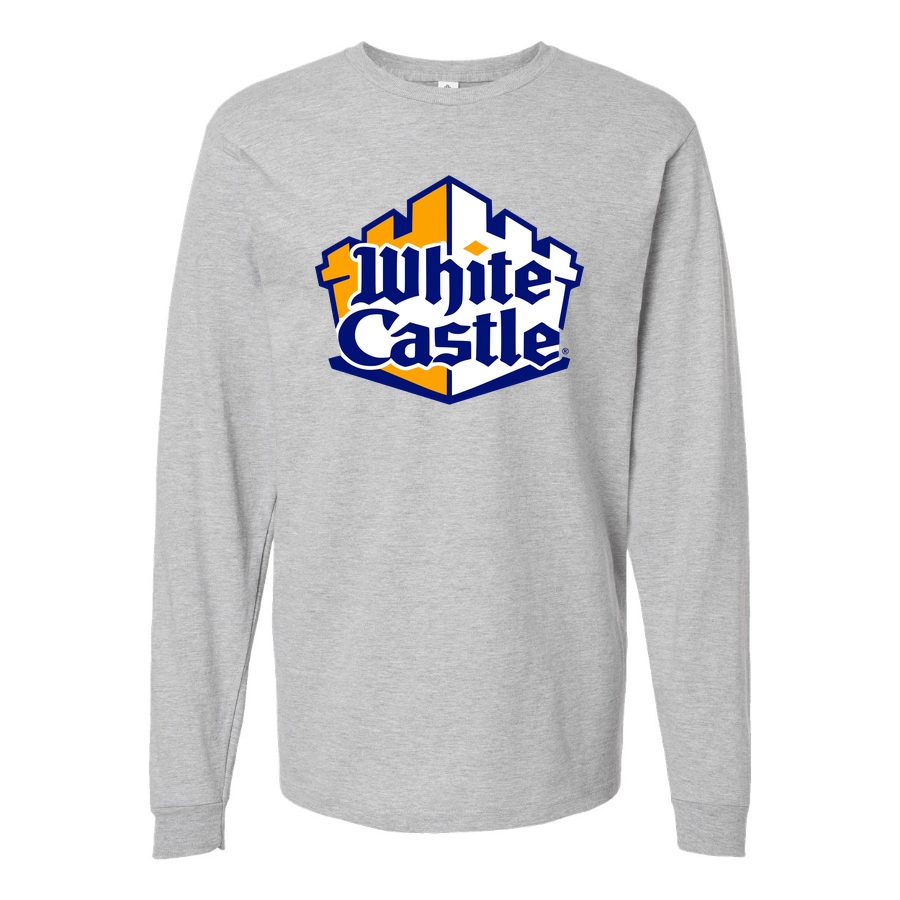 Men's White Castle Long sleeves Cotton Blend T-Shirt - Gray