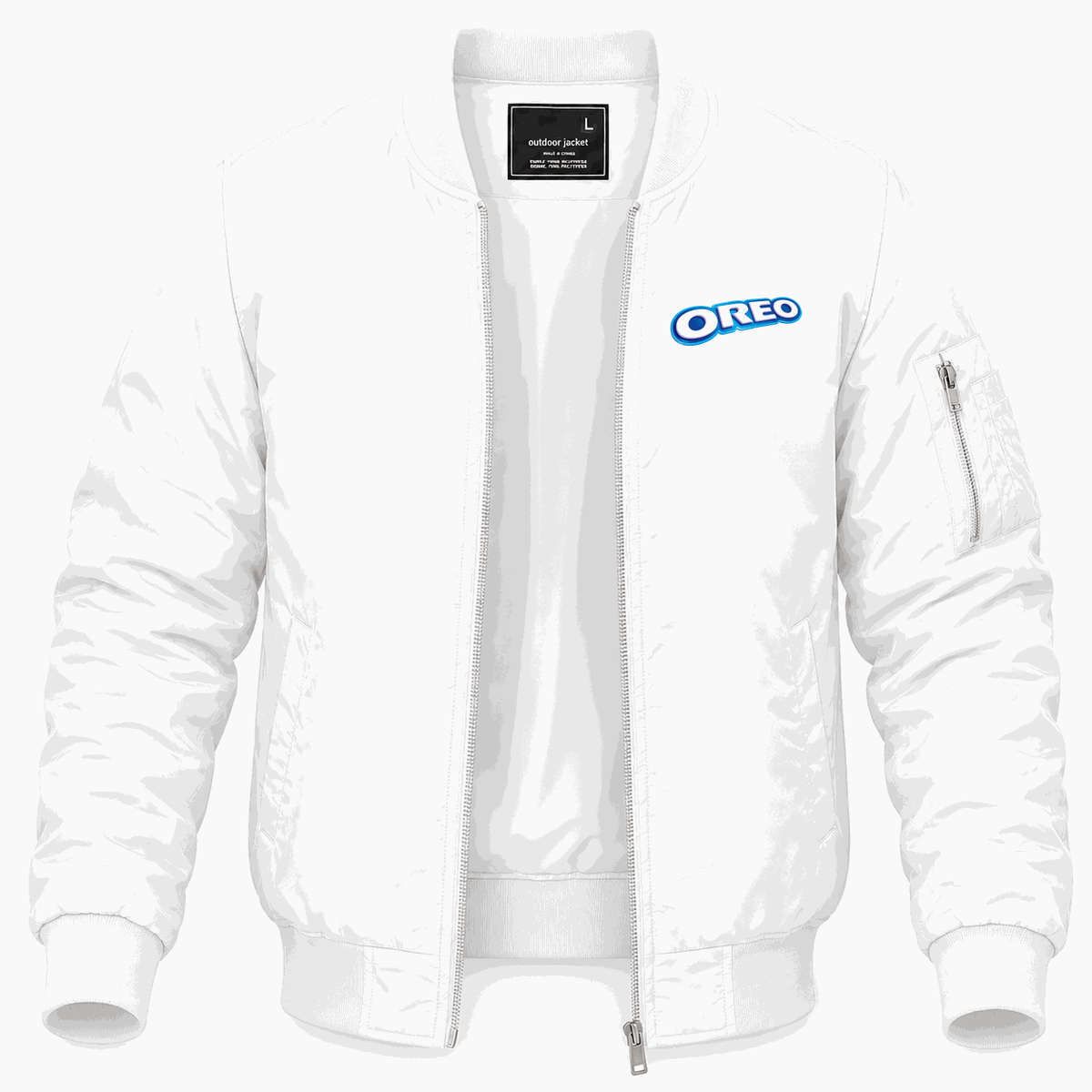 Men's Oreo Lightweight Bomber Jacket - White