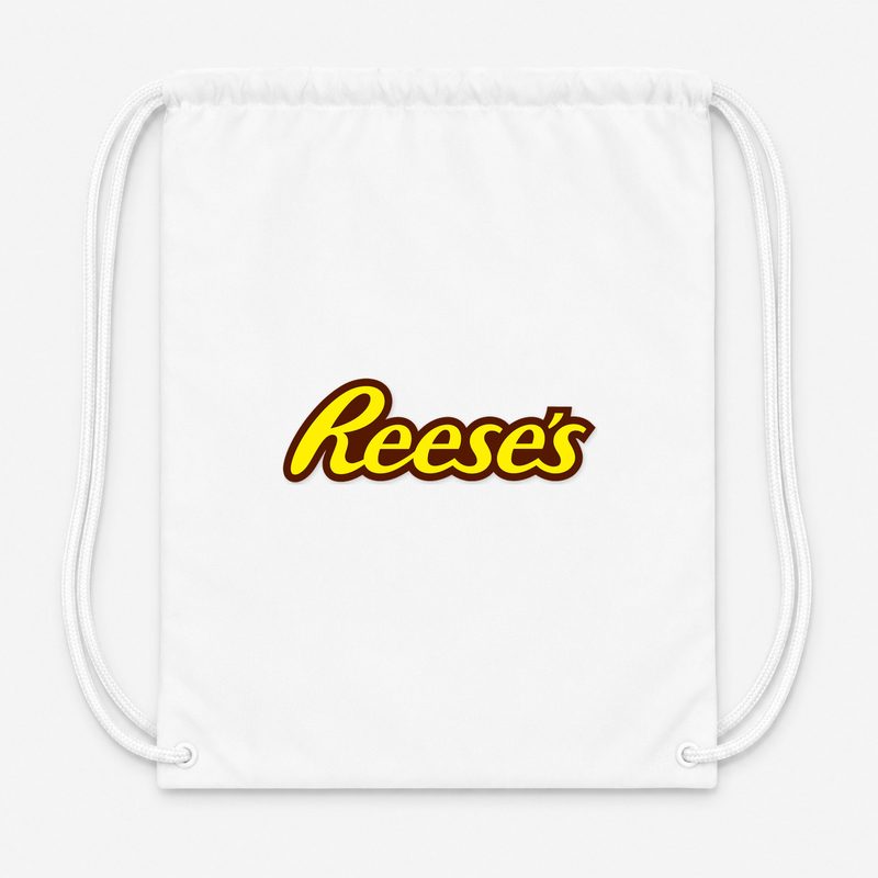 Reeses Food Drawstring Bag - White