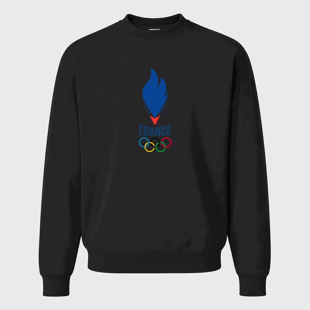 Men's France 2024 Logo Crewneck Sweatshirt - Black