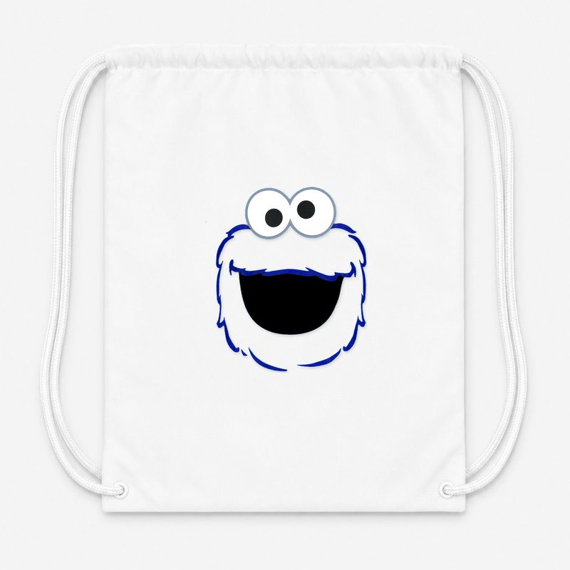 Cookie Monster Drawstring Bag - White