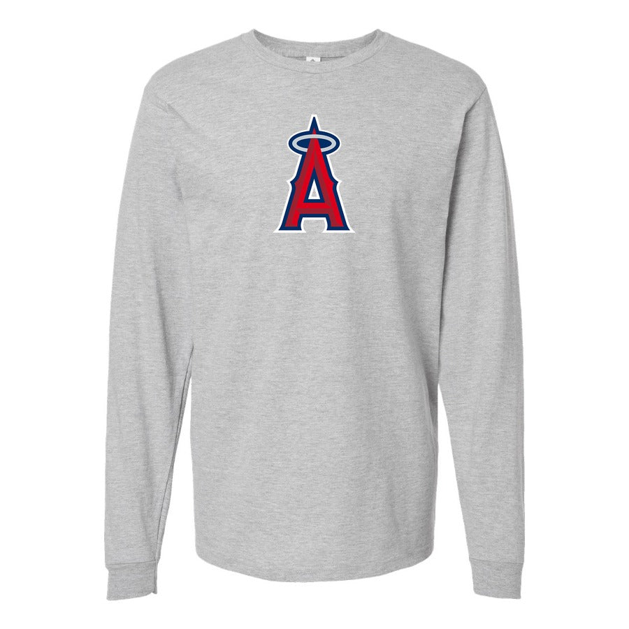 Men's Los Angeles Angels Long sleeves Cotton Blend T-Shirt - Gray