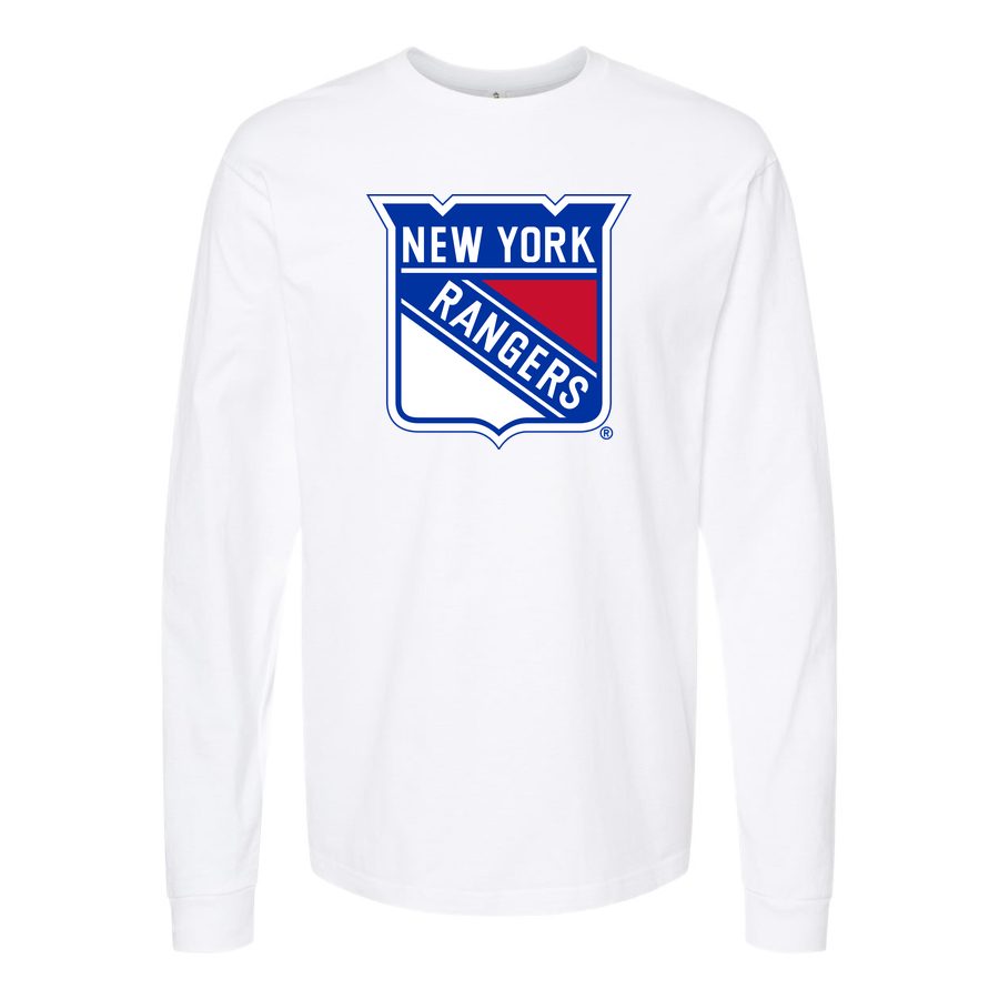 Men's New York Rangers Long sleeves Cotton Blend T-Shirt - White