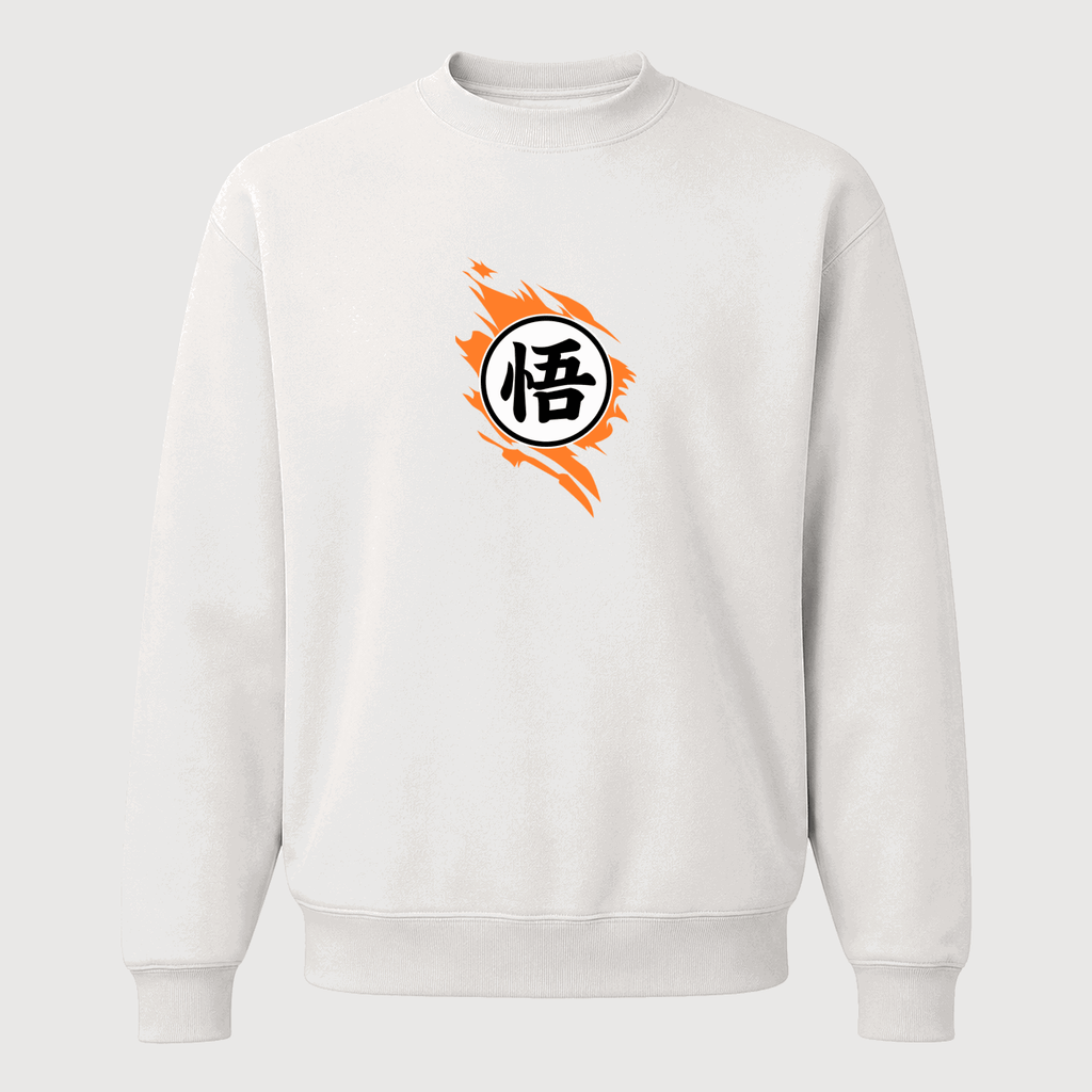 Men's Dragon Ball Z Goku Symbol Crewneck Sweatshirt - White