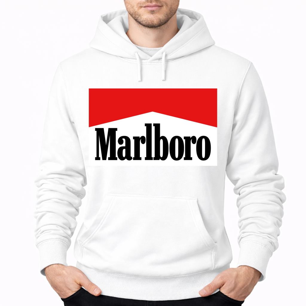 Men's Marlboro Pullover Hoodie - White