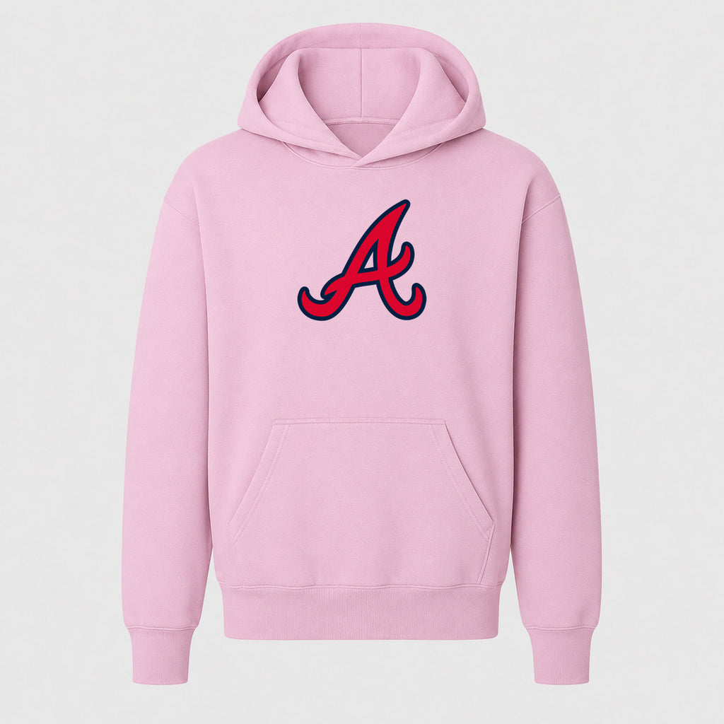 Youth Atlanta Braves Pullover Hoodie - Light Pink