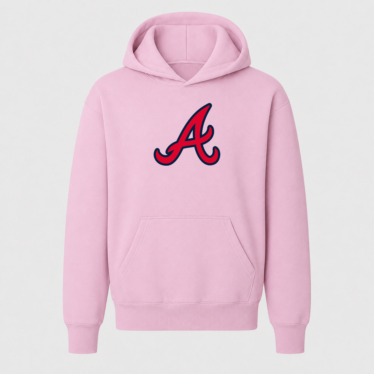 Youth Atlanta Braves Pullover Hoodie - Light Pink